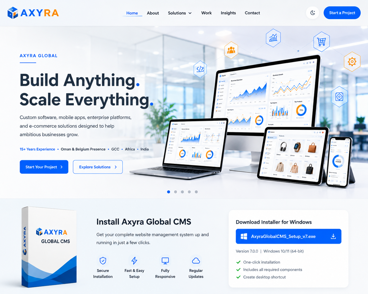 Modern corporate web development concept with premium responsive interface design